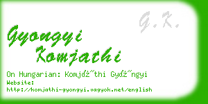 gyongyi komjathi business card